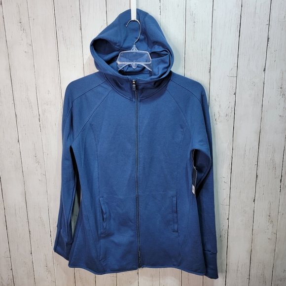 tek gear Jackets & Blazers - New! Tek Gear Women's Blue Athletic Knit Full Zip Jacket Size Medium.